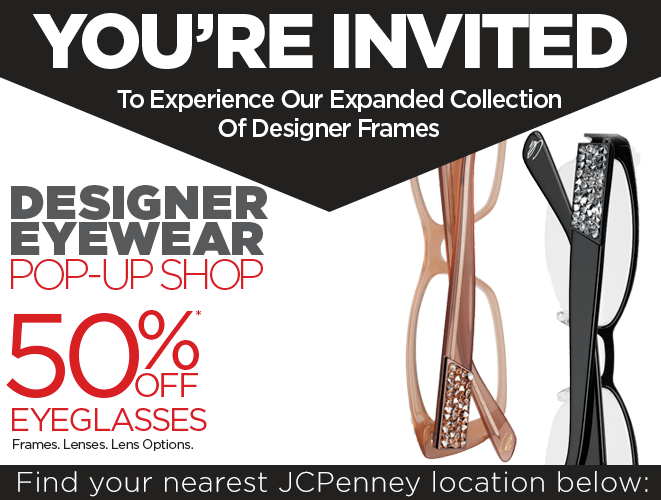 POP UP SHOPS WITH DESIGNER EYEGLASSES!